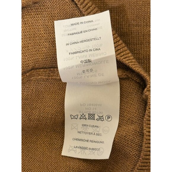 J.Crew Men's 100% Merino Wool V-Neck Sweater Medium M Classic Tan Camel brown - Picture 9 of 10